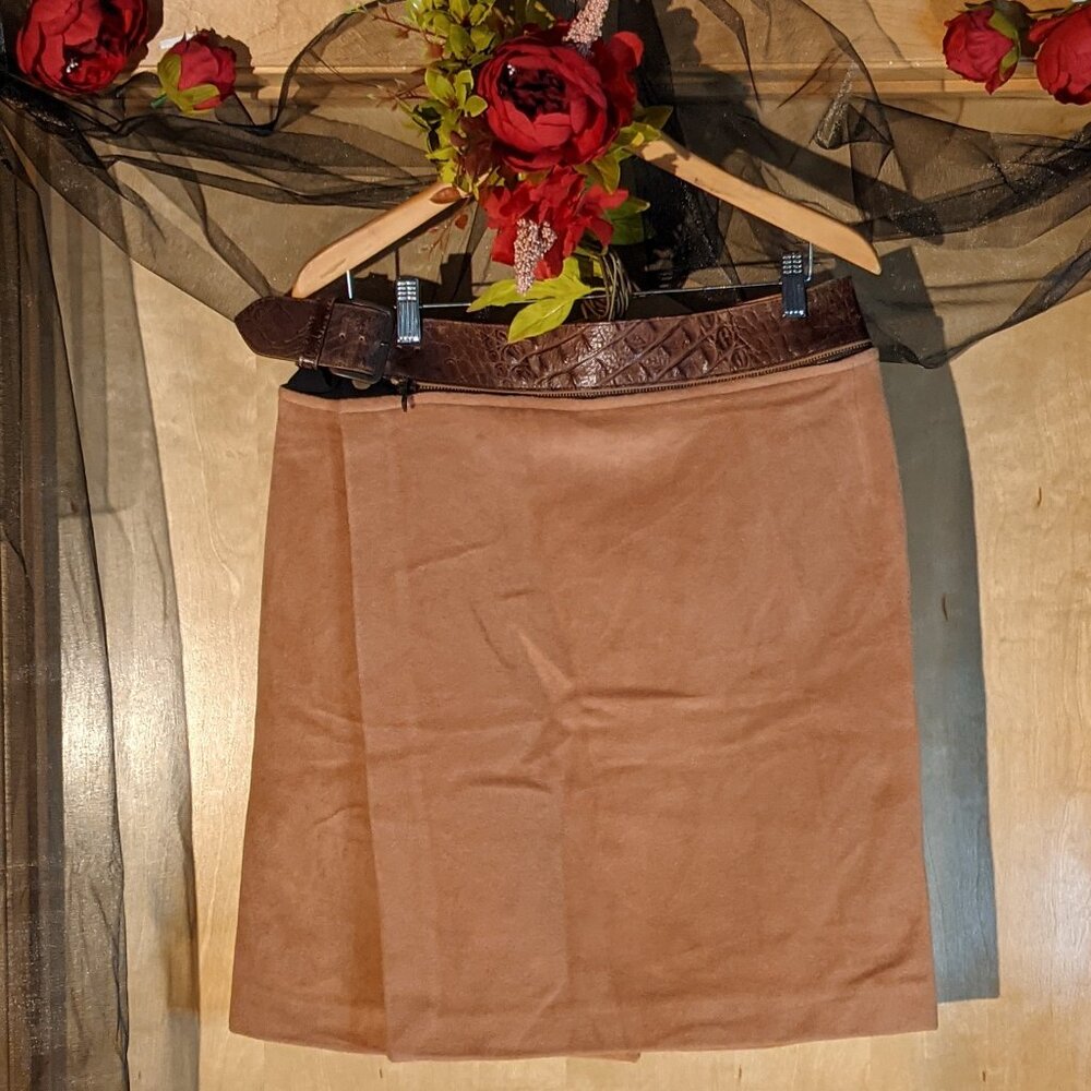 Jean Paul Gaultier Classique Paris Carmel Angora Wool Wrap Vintage Skirt _42 /12